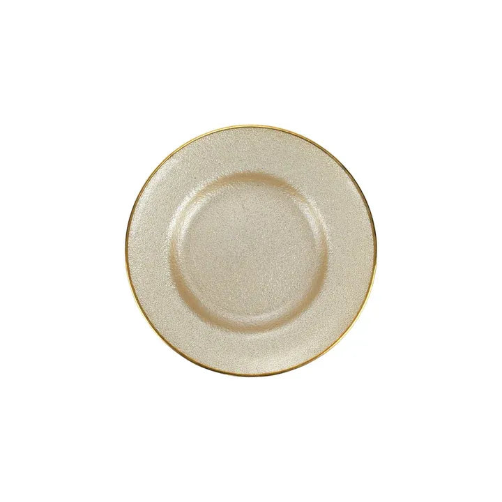 Metallic Glass Pearl Salad Plate