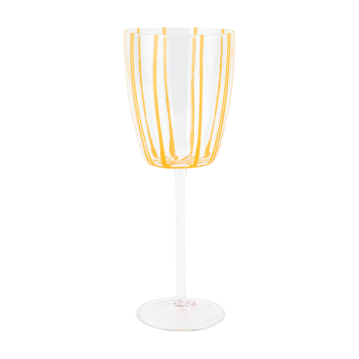 Nuovo Stripe Yellow Wine Glass