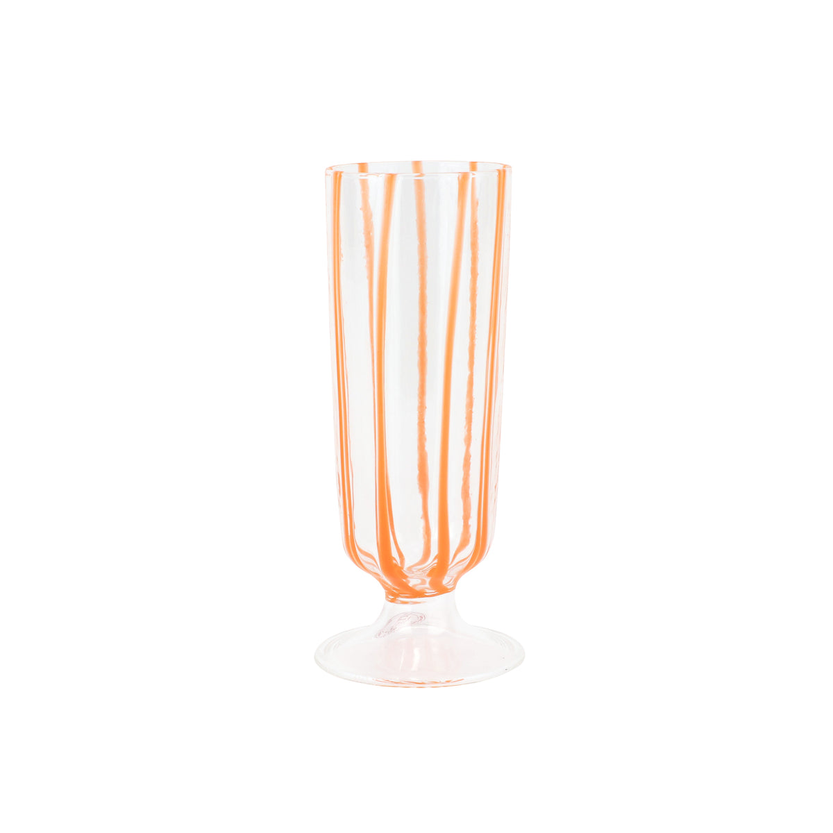 Nuovo Stripe Orange Champagne Glass