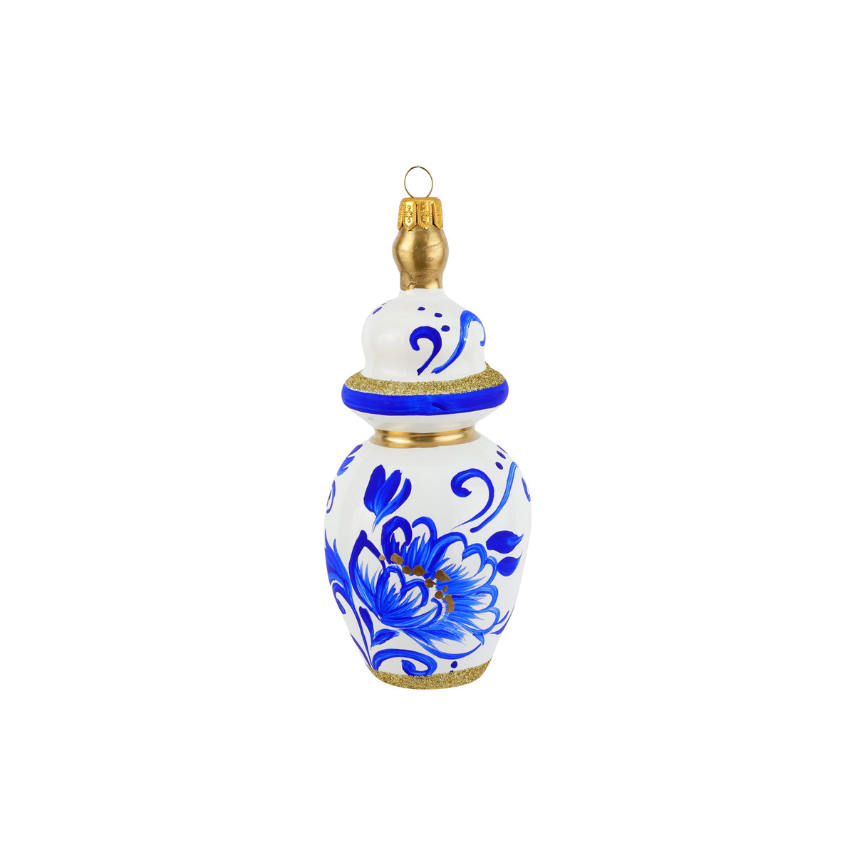 Ornaments Figural Ginger Jar with Large Flowers Ornament
