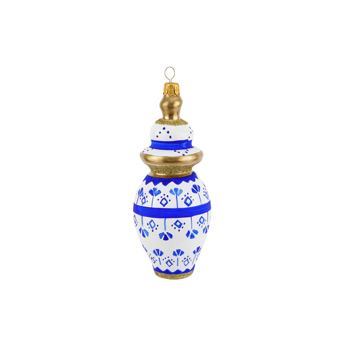 Ornaments Figural Ginger Jar with Small Flowers Ornament