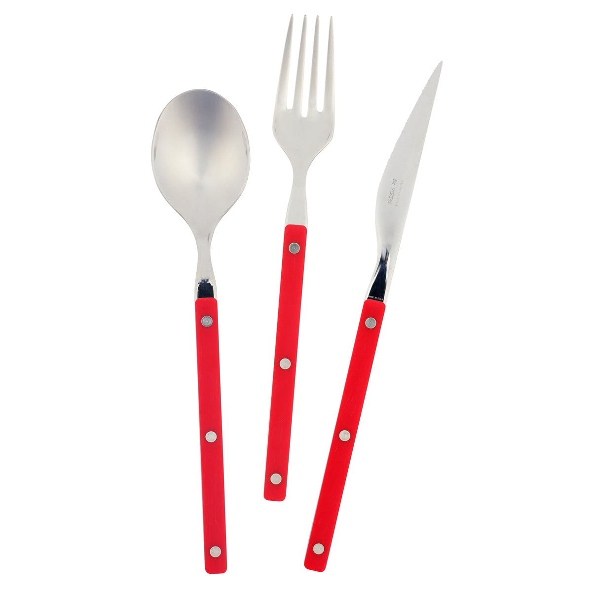 Pastello Red Three-Piece Place Setting