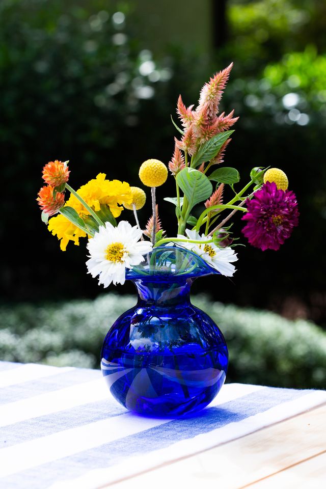 Hibiscus Medium Vase with Fresh Floral Arrangement (flowers will vary from image)