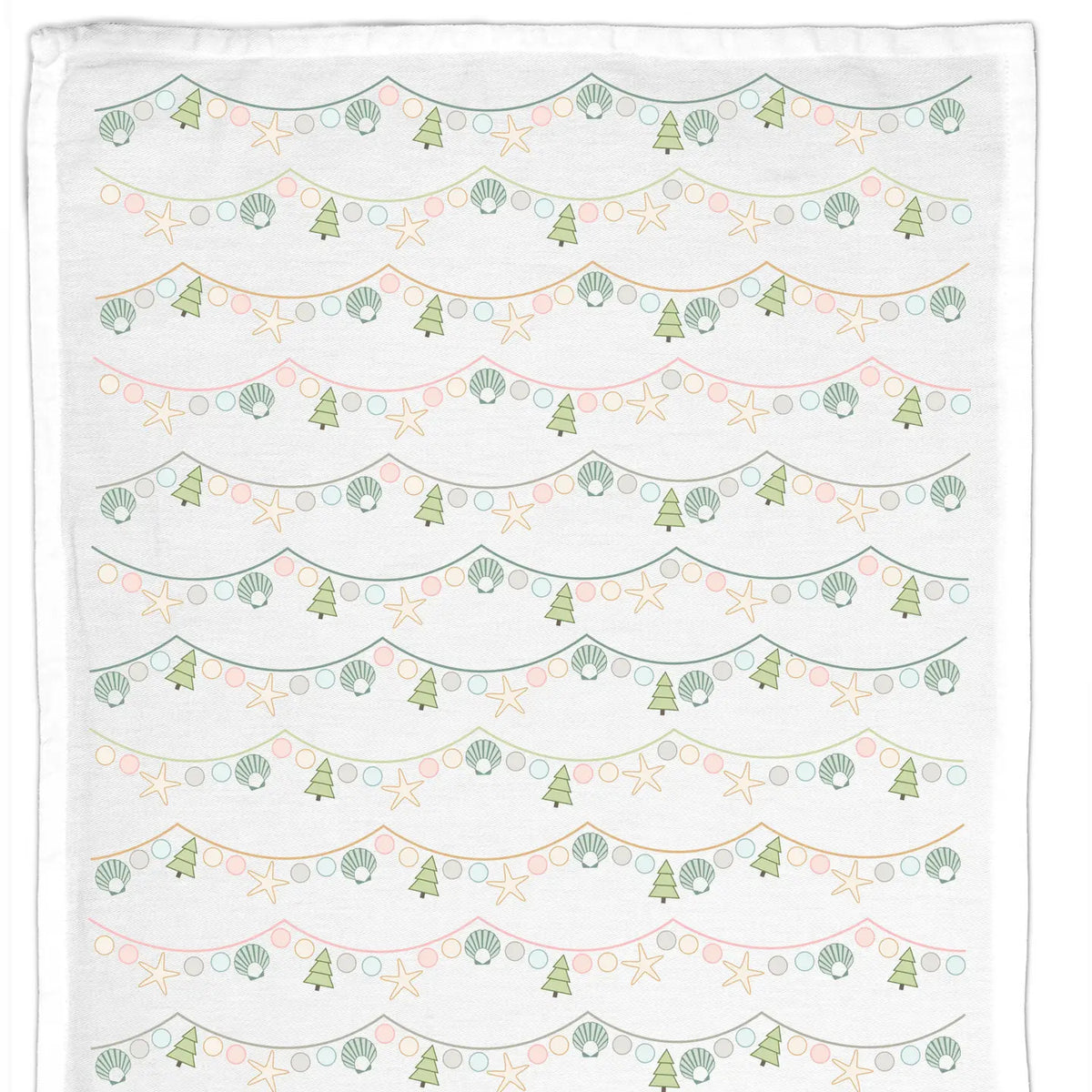 Beach Bunting, Organic Cotton Tea Towel - Holiday