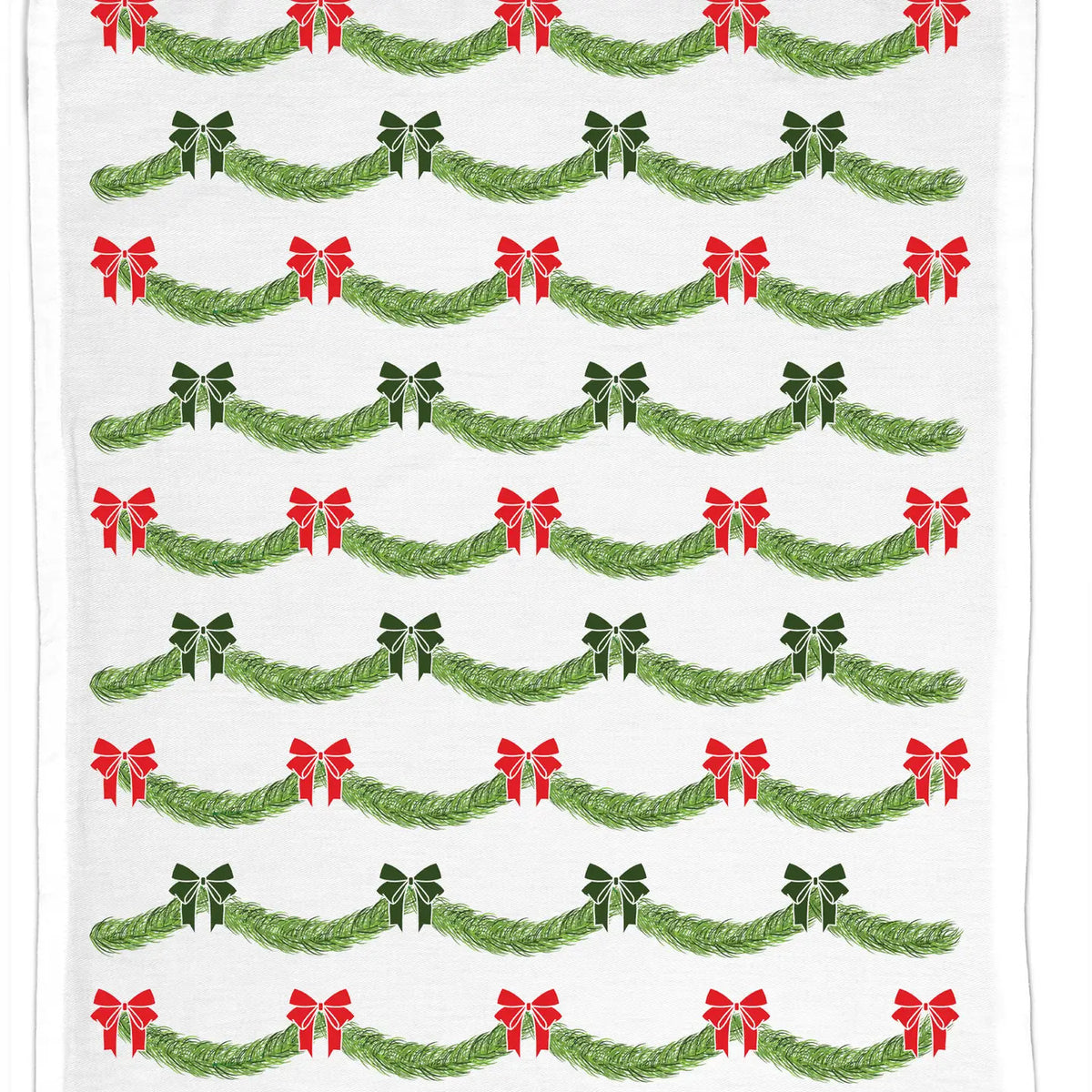 Holiday Garland, Organic Cotton Tea Towel -Christmas