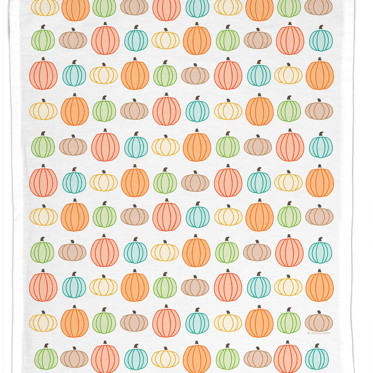 Pumpkins, Organic Cotton Tea Towel - Fall
