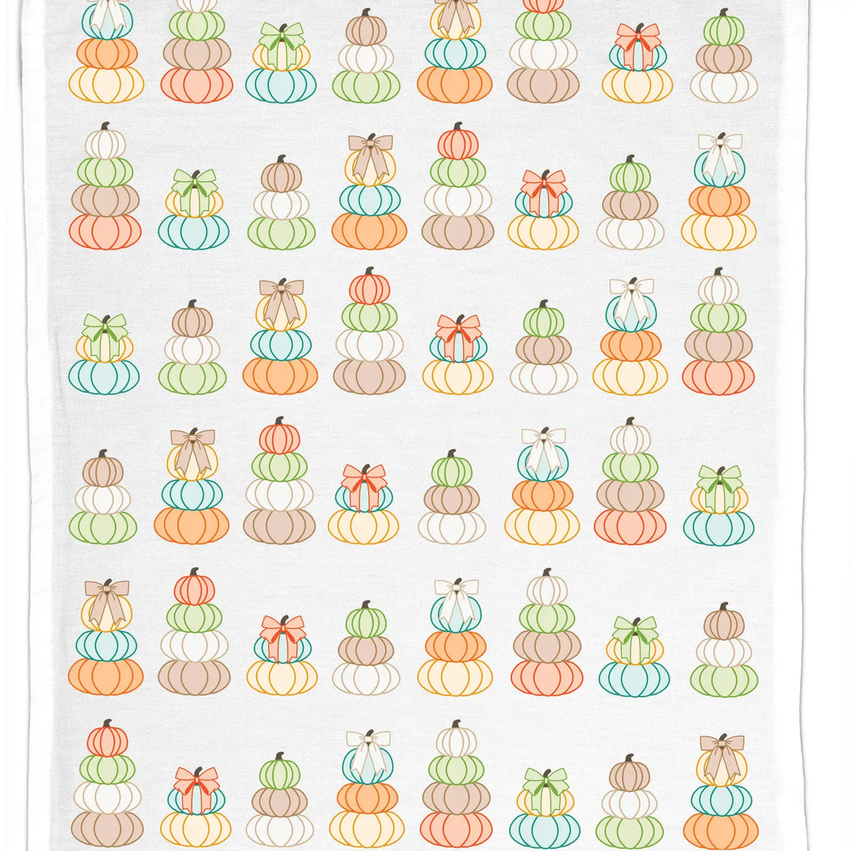 Stacked Pumpkins, Organic Cotton Tea Towel - Fall