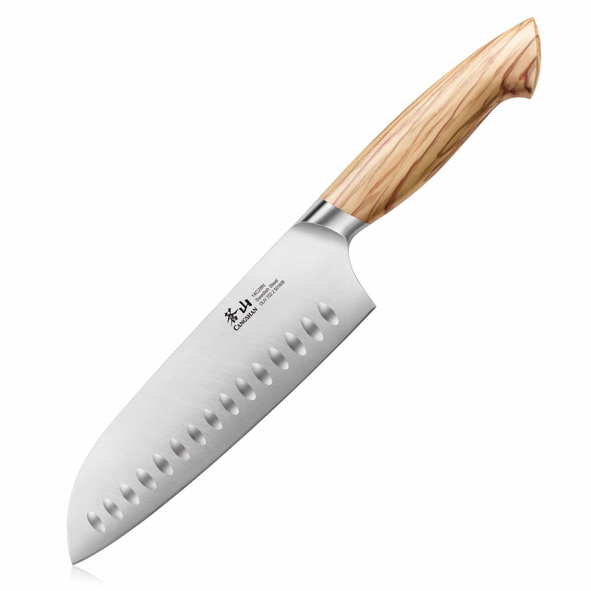 OLIV Series 7-Inch Santoku Knife, Forged Swedish 14C28N Steel
