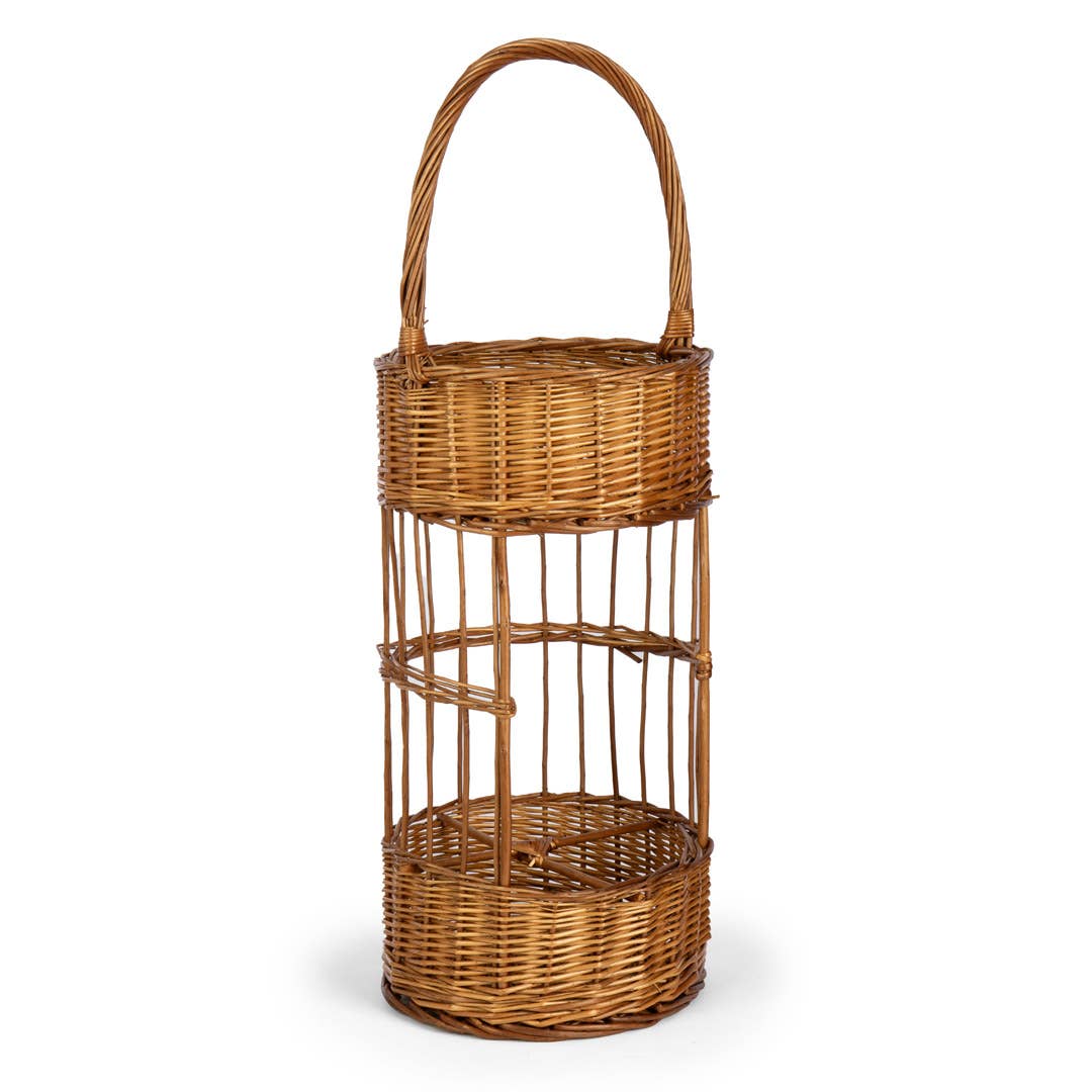 Round Boiled Willow Bar Caddy Basket Food & Drink Display