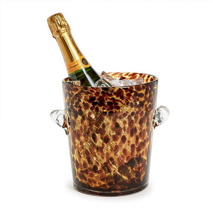 Tortoise Print Ice Bucket (hand wash only) - Glass