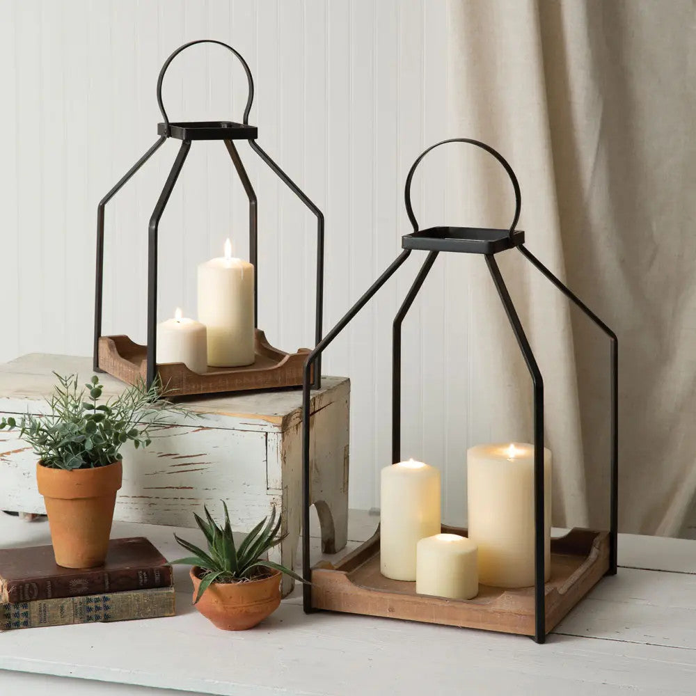 Black Wooden Lantern