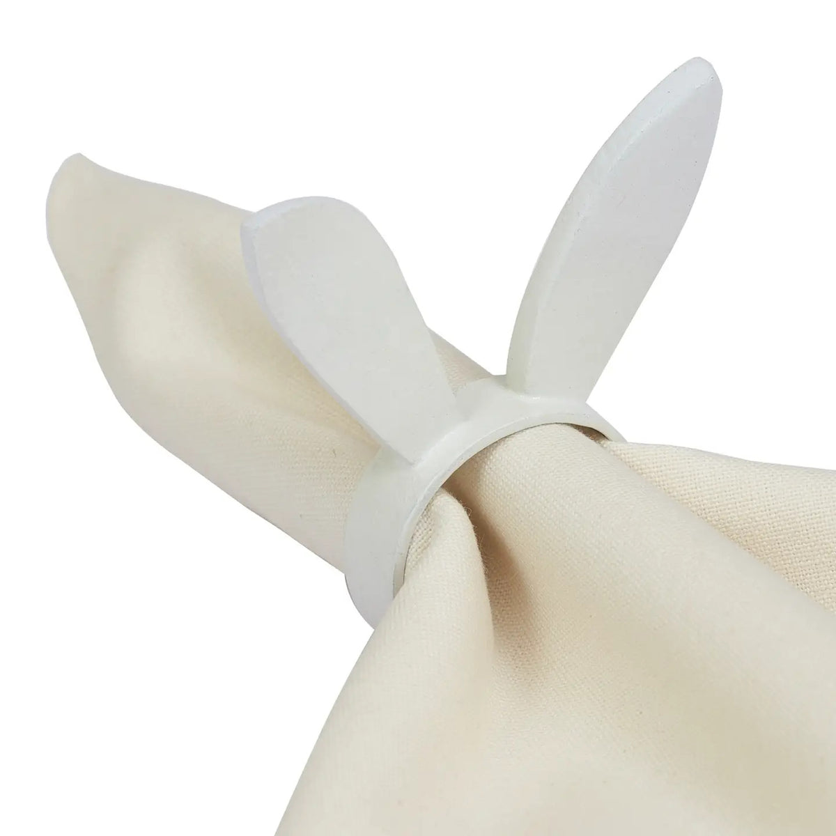 Bunny Ears Napkin Ring White