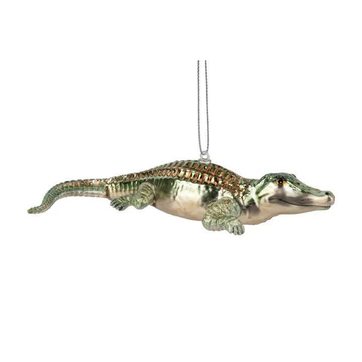 Glass Alligator Ornament