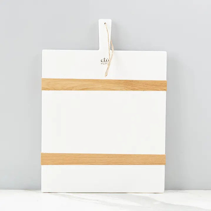 Mod Charcuterie Cheese Board, Medium Rectangle, White