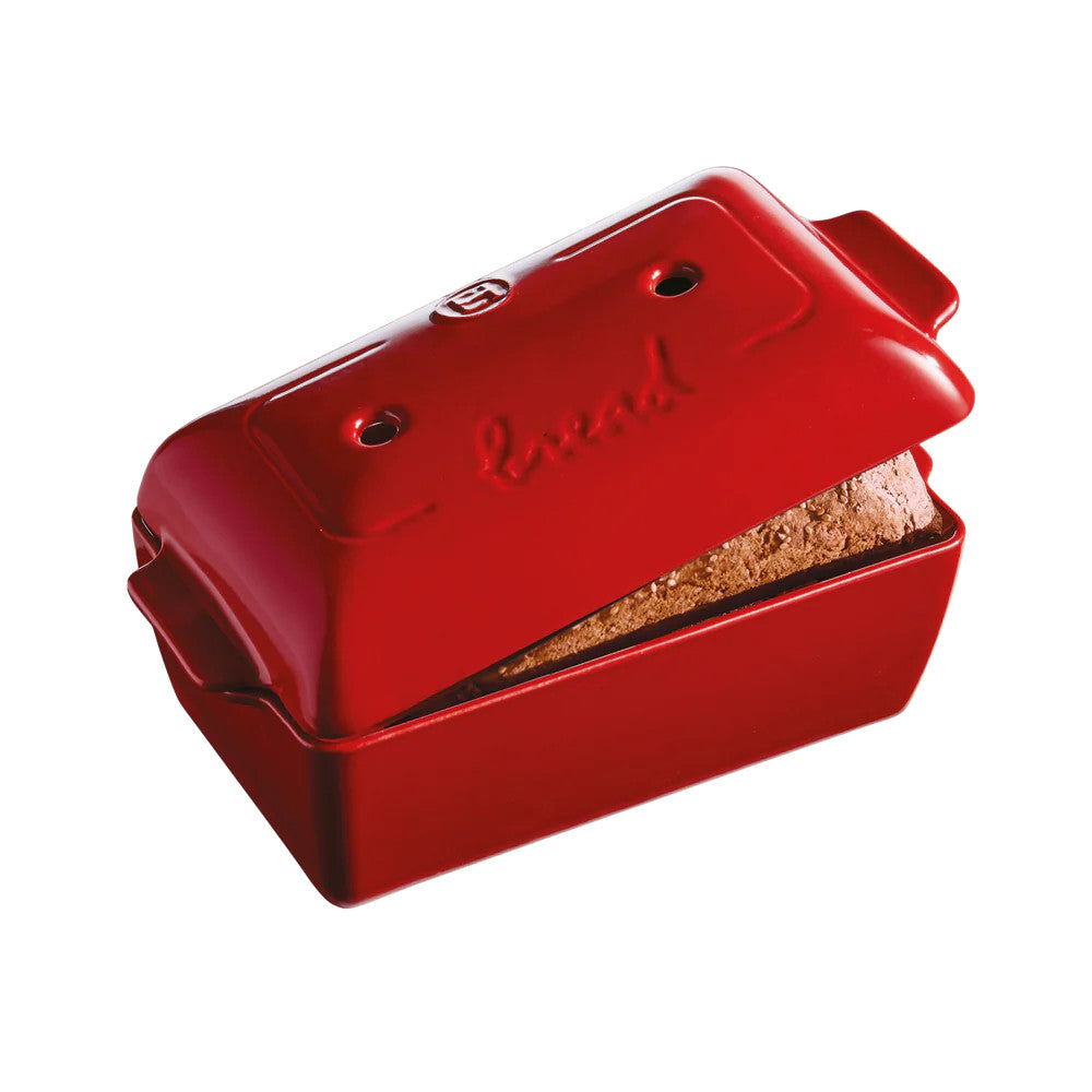 *Burgundy Bread Loaf Baker w/ Handles - 9.5" x 6" x 4.5" / 2.1 qt