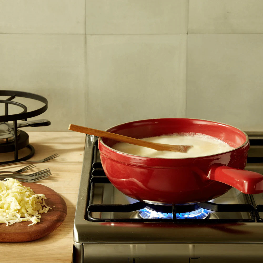 Burgundy Cheese Fondue Set - 9.5" / 2.6 qt