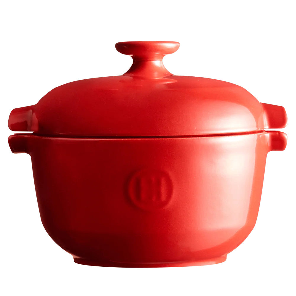 Burgundy Rice Pot - " x 7.65" x 8.46" / 2.65 qt