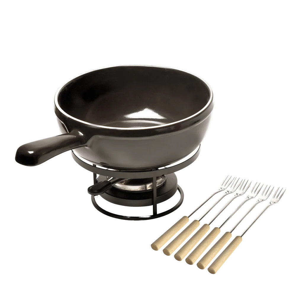 Charcoal Cheese Fondue Set - 9.5" / 2.6 qt