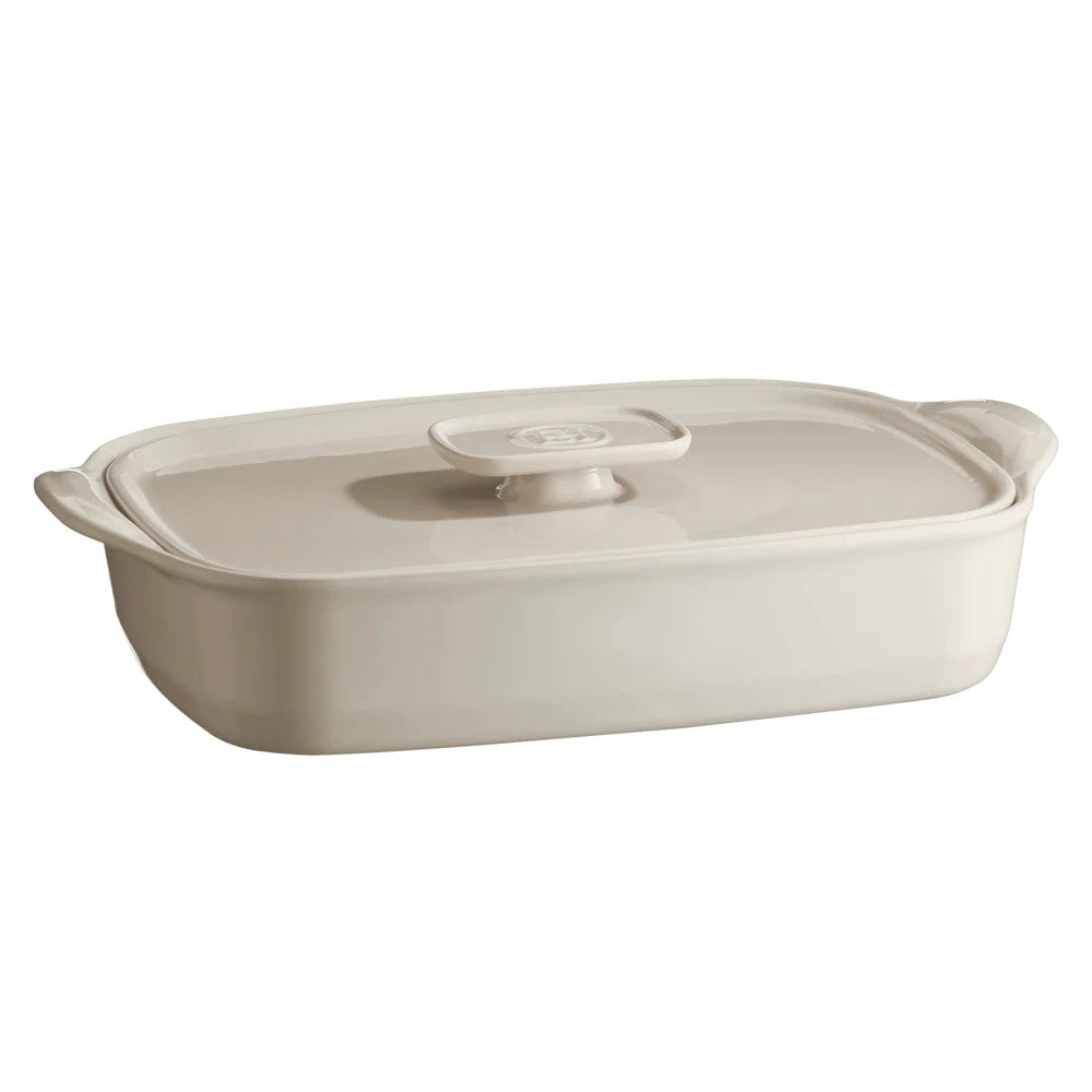 Clay Rectangular Baking The Right Dish + Lid - 14.2 x 9.1 / 3.1 qt