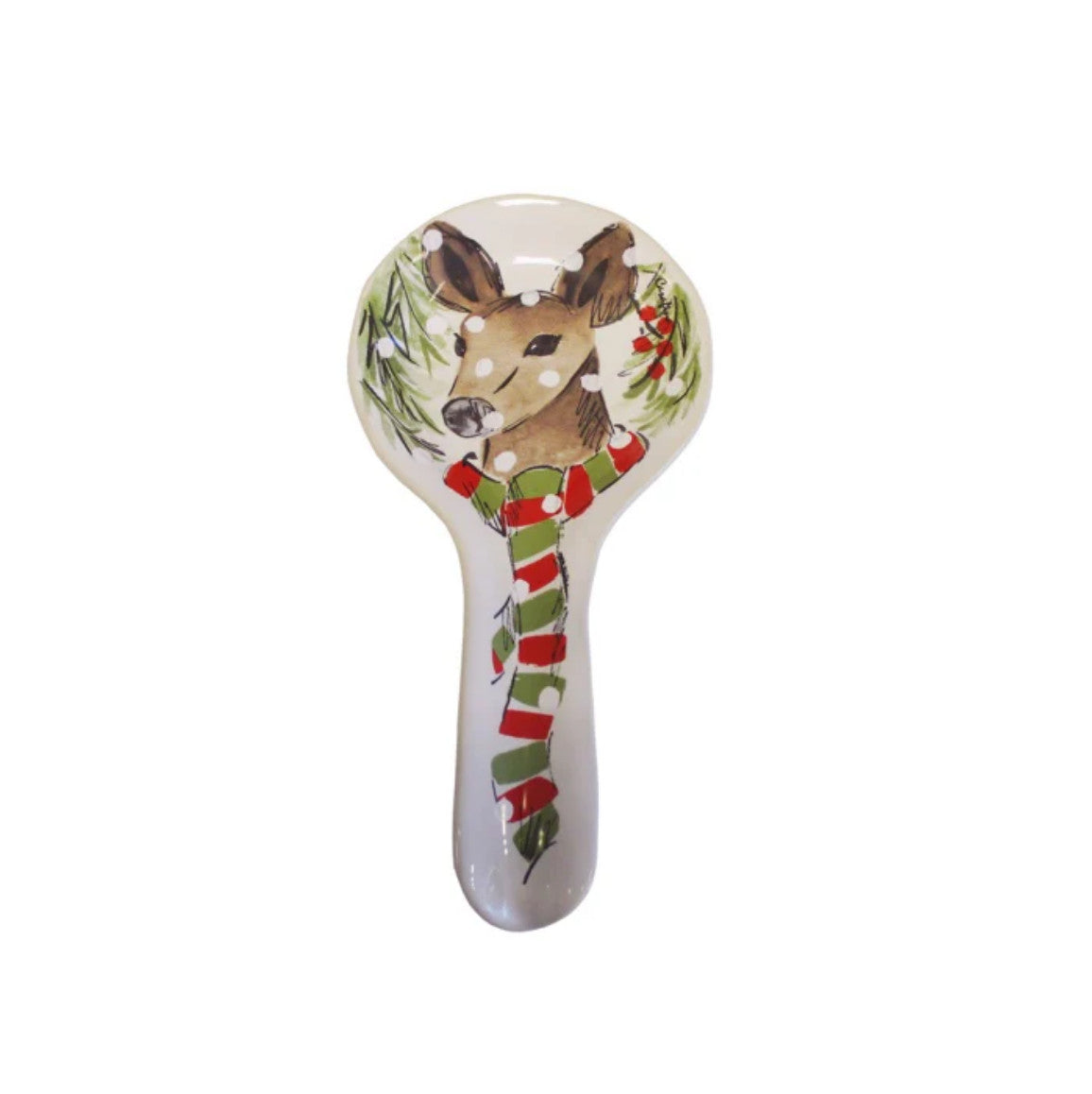 Casafina Deer Friends Stoneware Spoon Rest (White)
