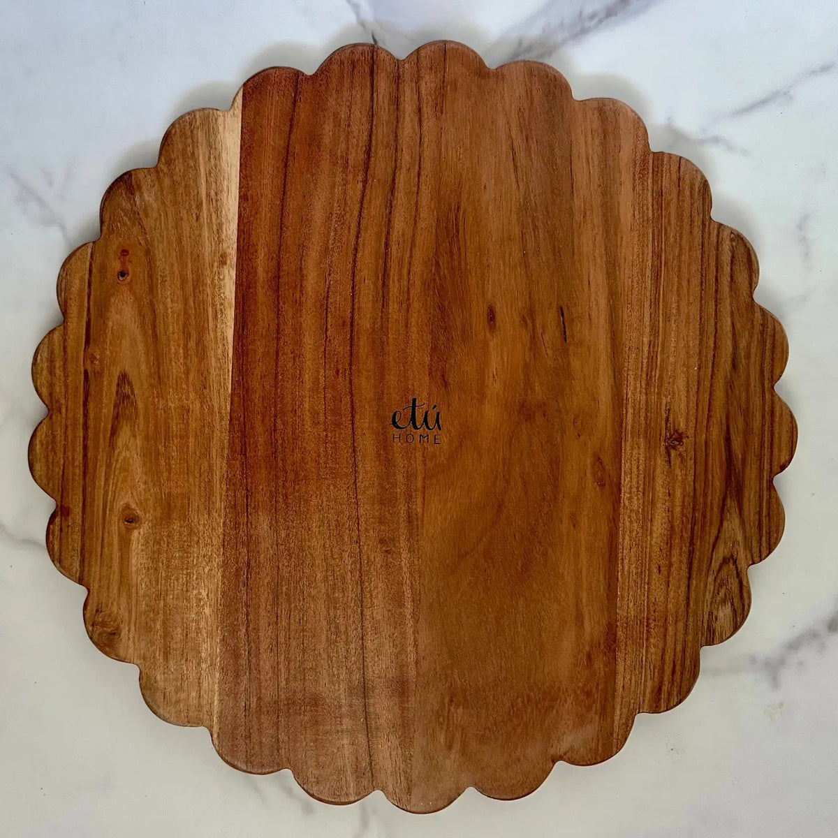 Scalloped Cutting Board Charger, Large Round