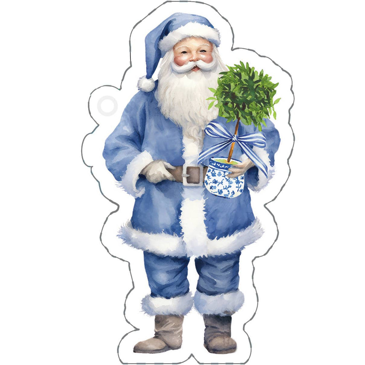 In Stock Blue Santa Die-Cut Gift Tags