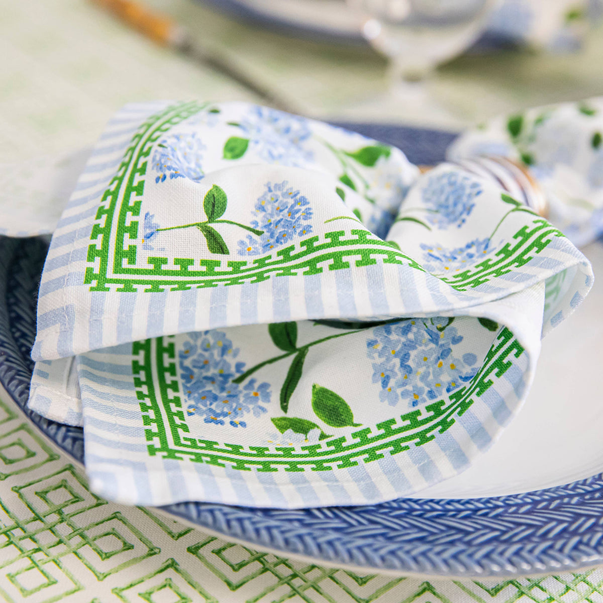 Dinner Napkins Set of 4 | Blue Hydrangeas