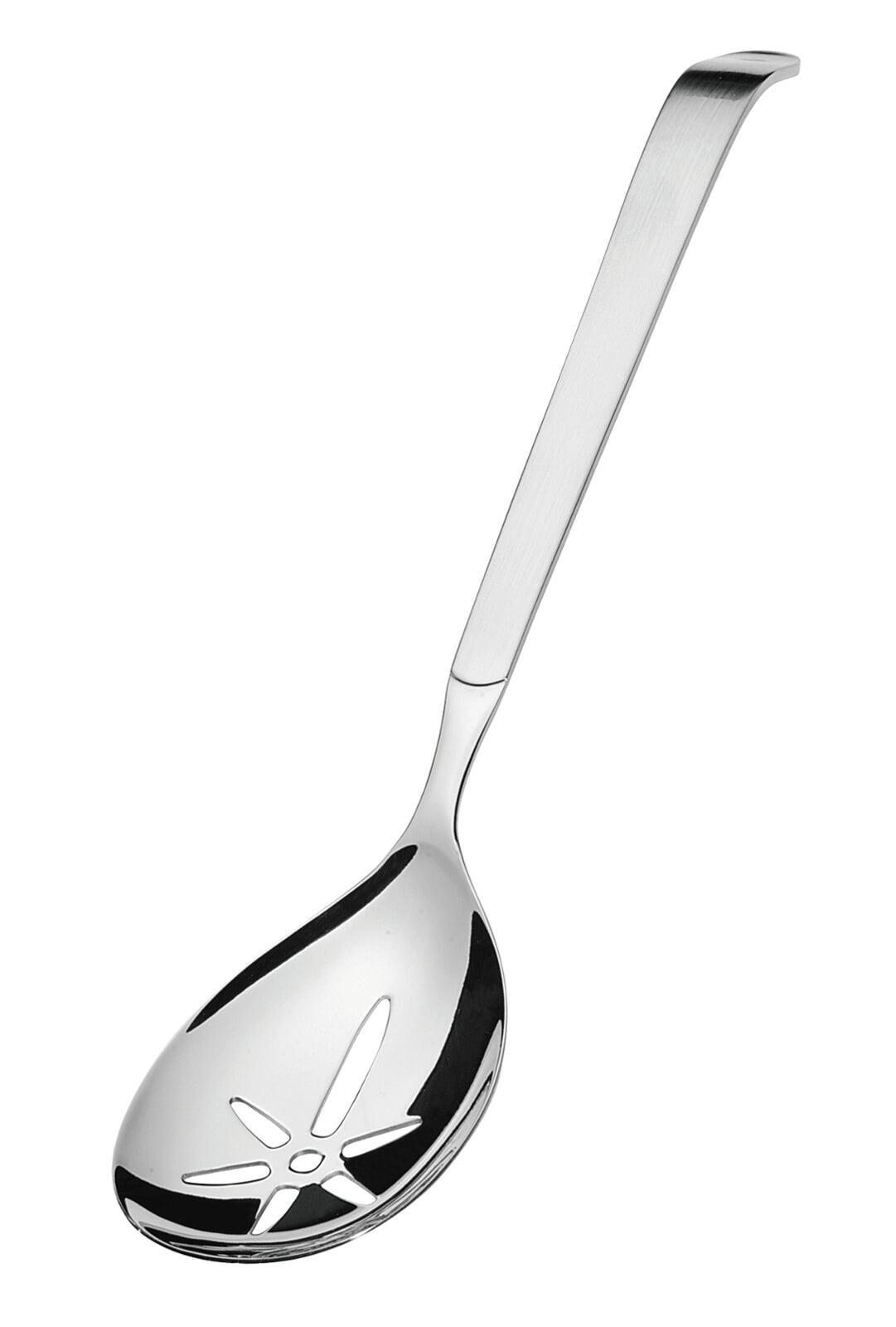 "Buffet" Slotted Serving S/S Spoon, Satin/Mirror, 12" 7/16