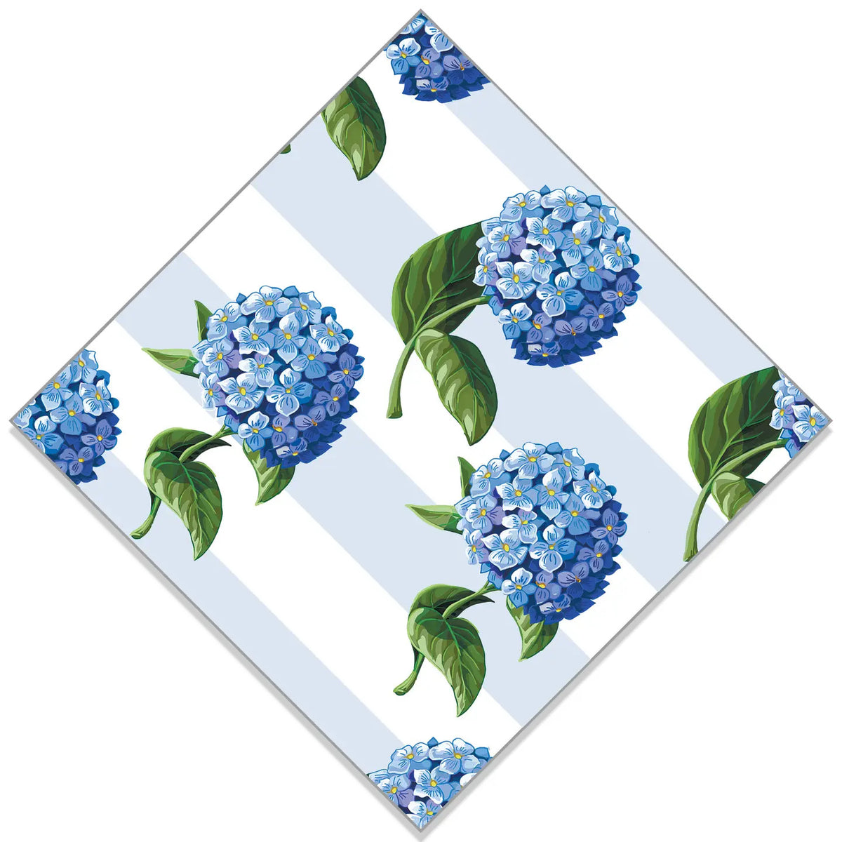 Paper Cocktail Napkins | Hydrangeas Stripe