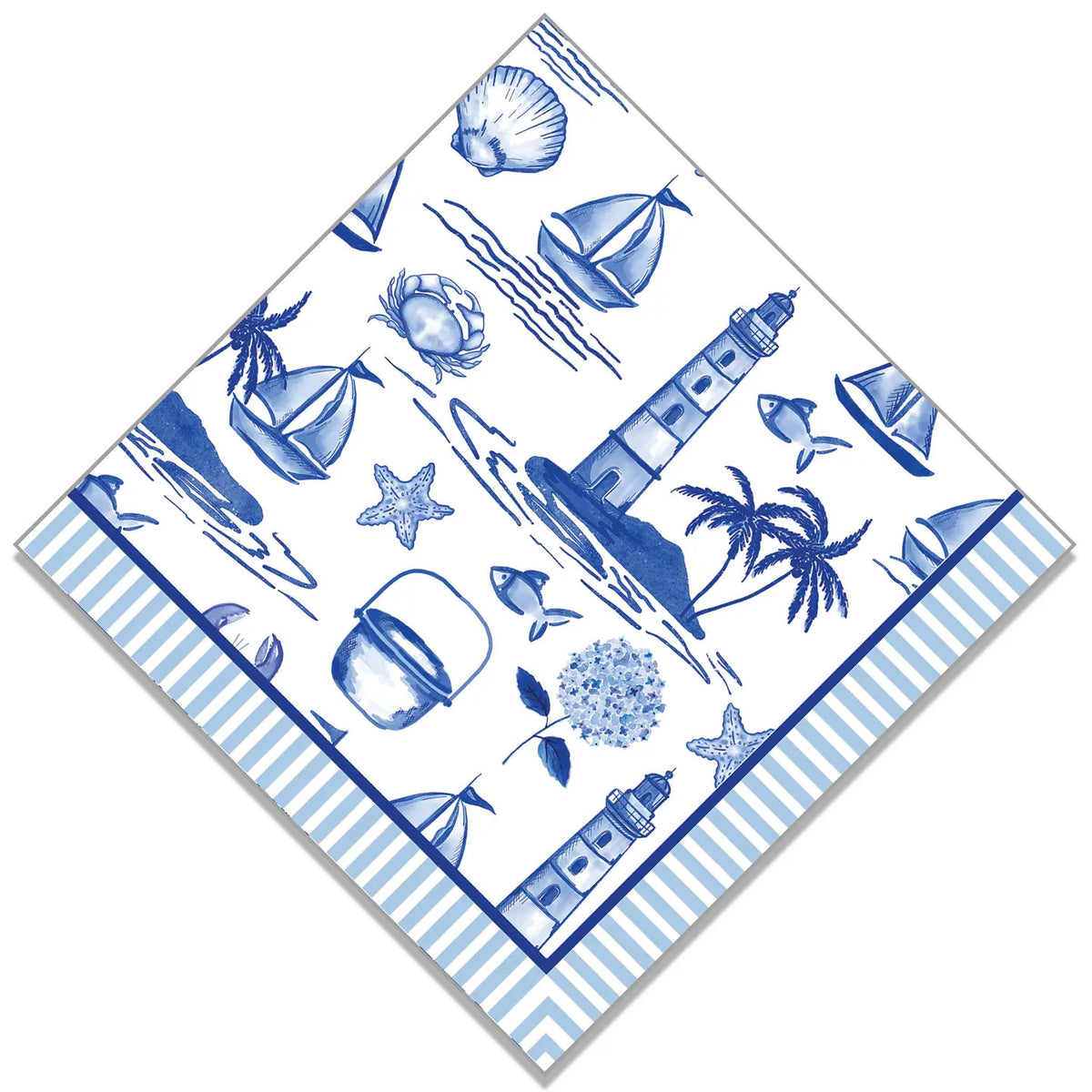 Seaside Toile Cocktail Napkins