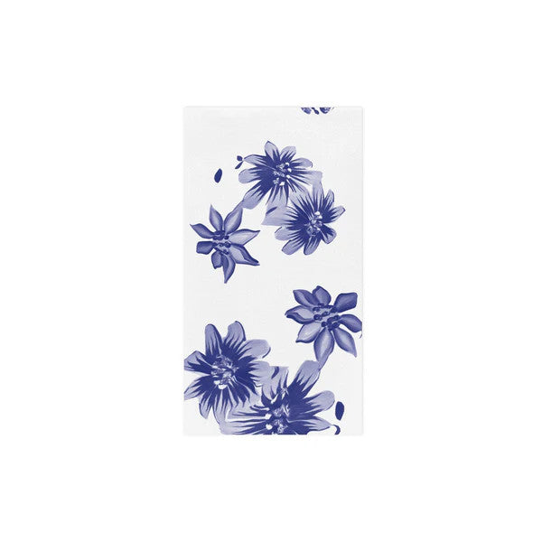 Papersoft Napkins Blue and White Floral Guest Towel Napkins (Pack of 20)
