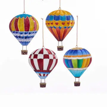 @5" Tin Hot Air Balloon Ornament (Assorted-One of Four)