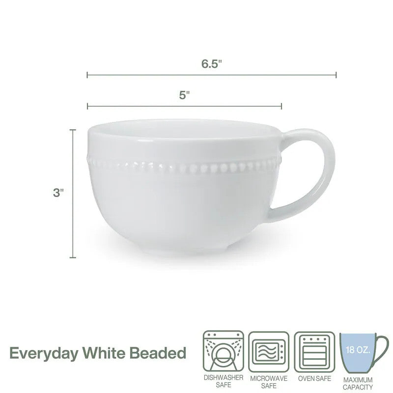 Everyday Collection No. 2 Beaded Coupe Mug 18oz.