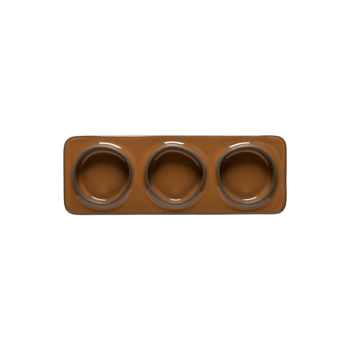 3-Section Rectangular Tray Âmbar