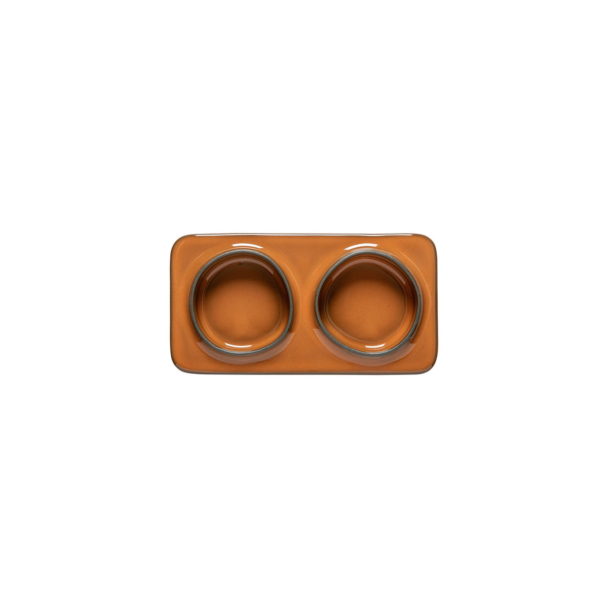 2-Section Rectangular Tray Âmbar