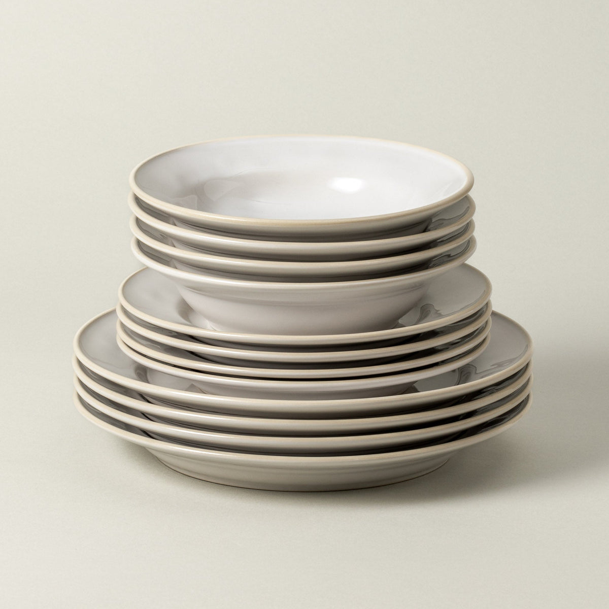 12-Piece Dinnerware Set with Soup/Pasta Plate Beja
