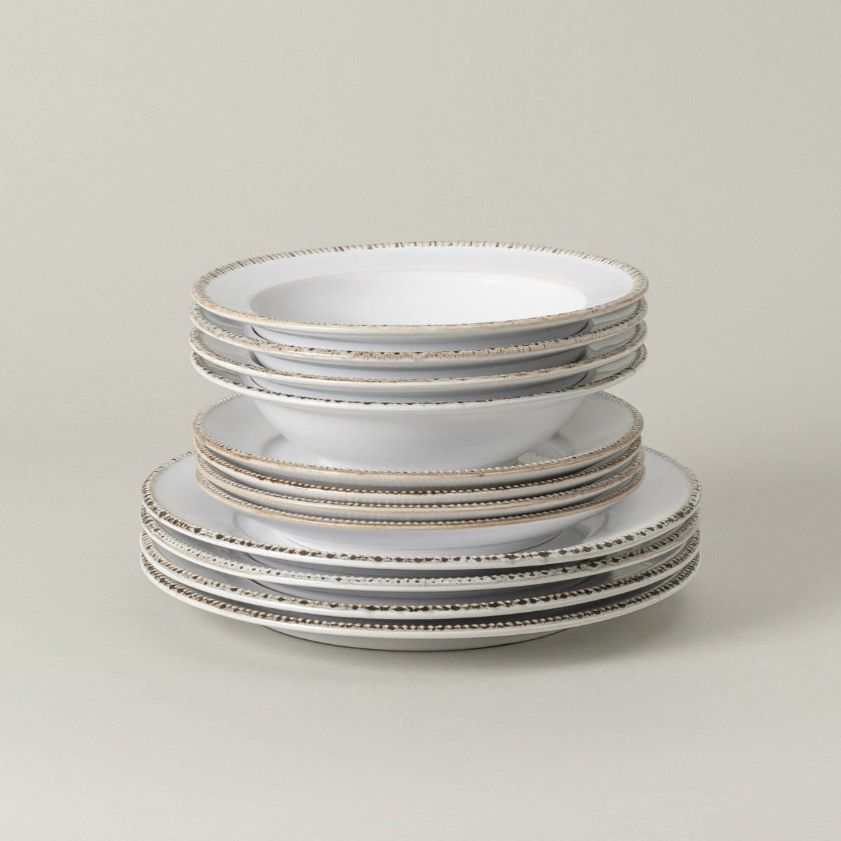 12-Piece Dinnerware Set with Soup/Pasta Plate Luzia