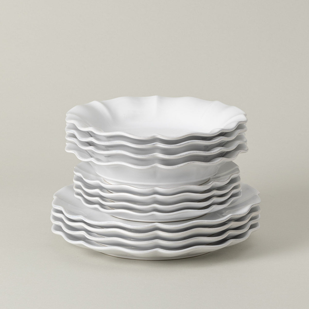 12-Piece Dinnerware Set with Soup/Pasta Plate Rosa