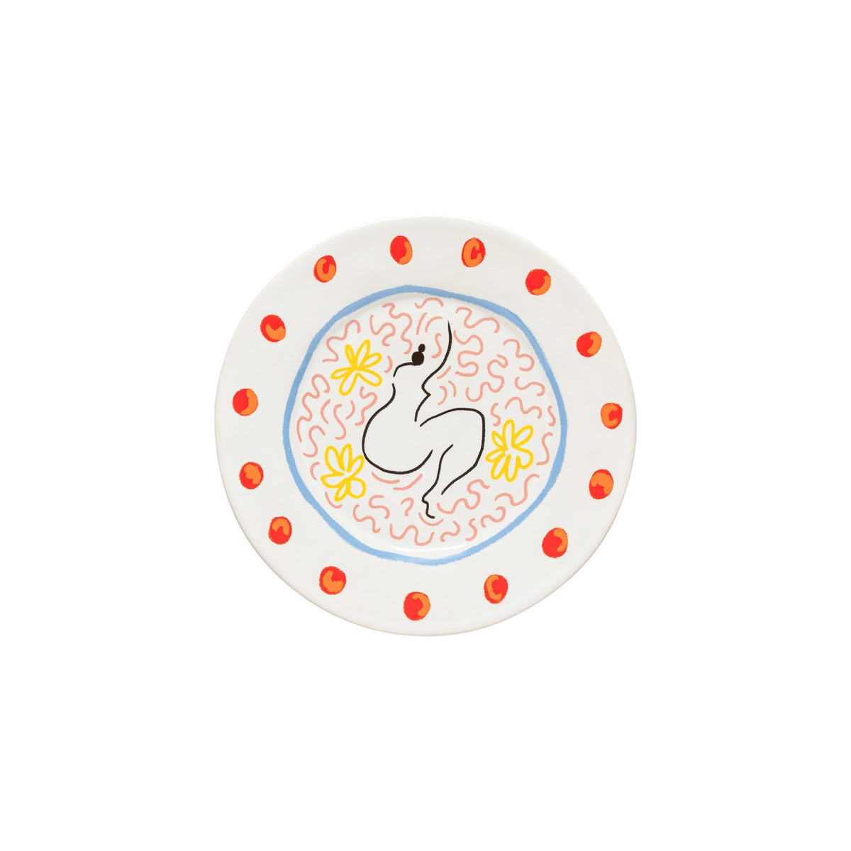 Set of 6 Salad/Dessert Plate Lady Summer Bliss