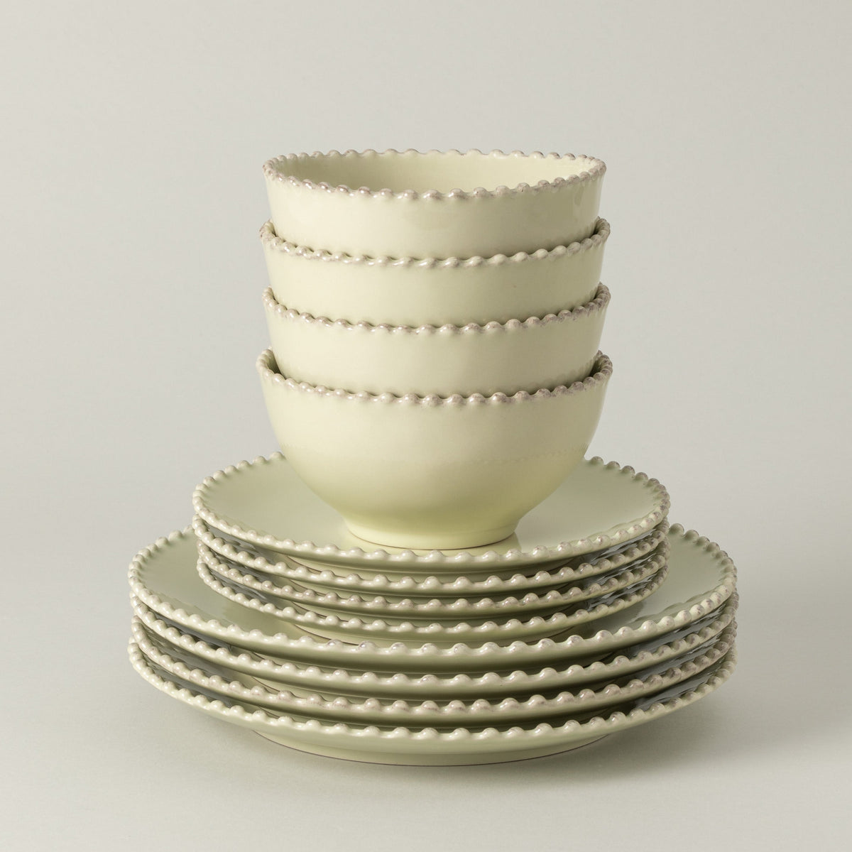 12-Piece Dinnerware Set with Bowl Pearl