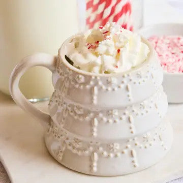 @Sculpted Mug White Tree