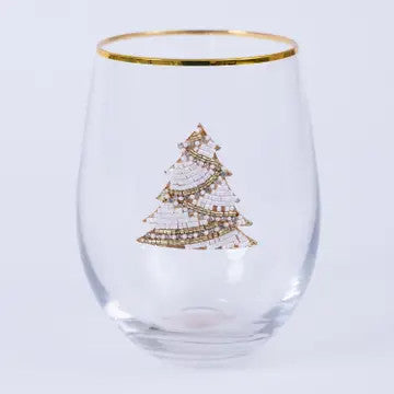 @Stemless Wine Glass Embellished Tree