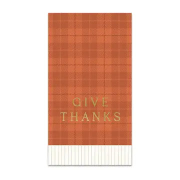 Give Thanks Plaid Dinner Napkin