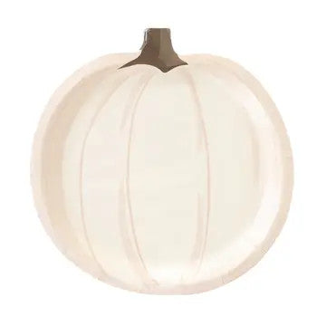 @White Pumpkin Shaped Paper Plate