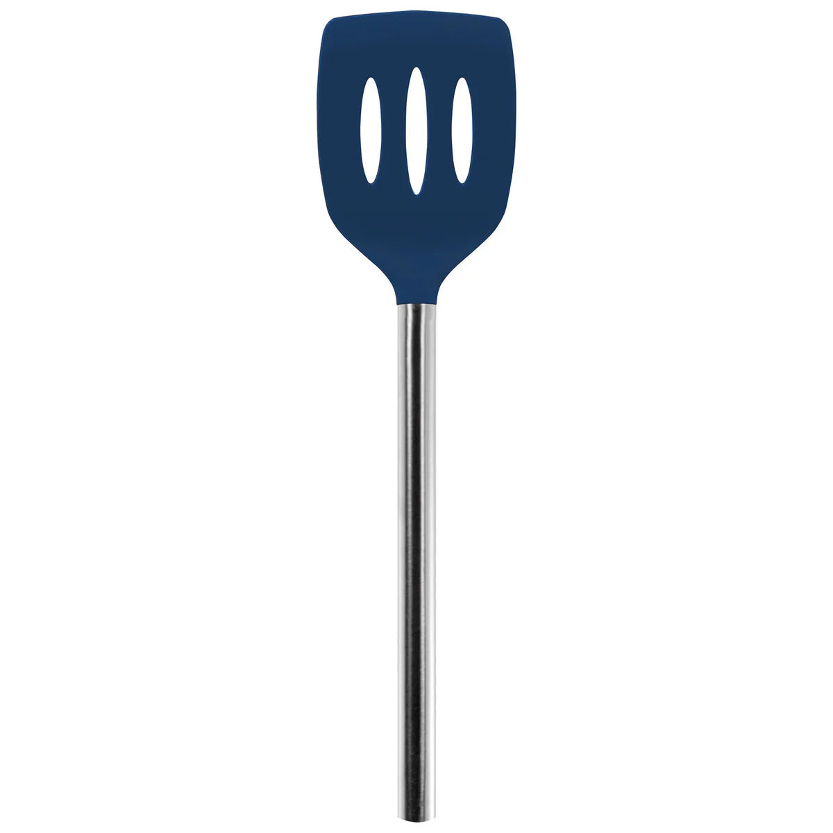 Silicone and Stainless Steel Slotted Turner - Deep Indigo