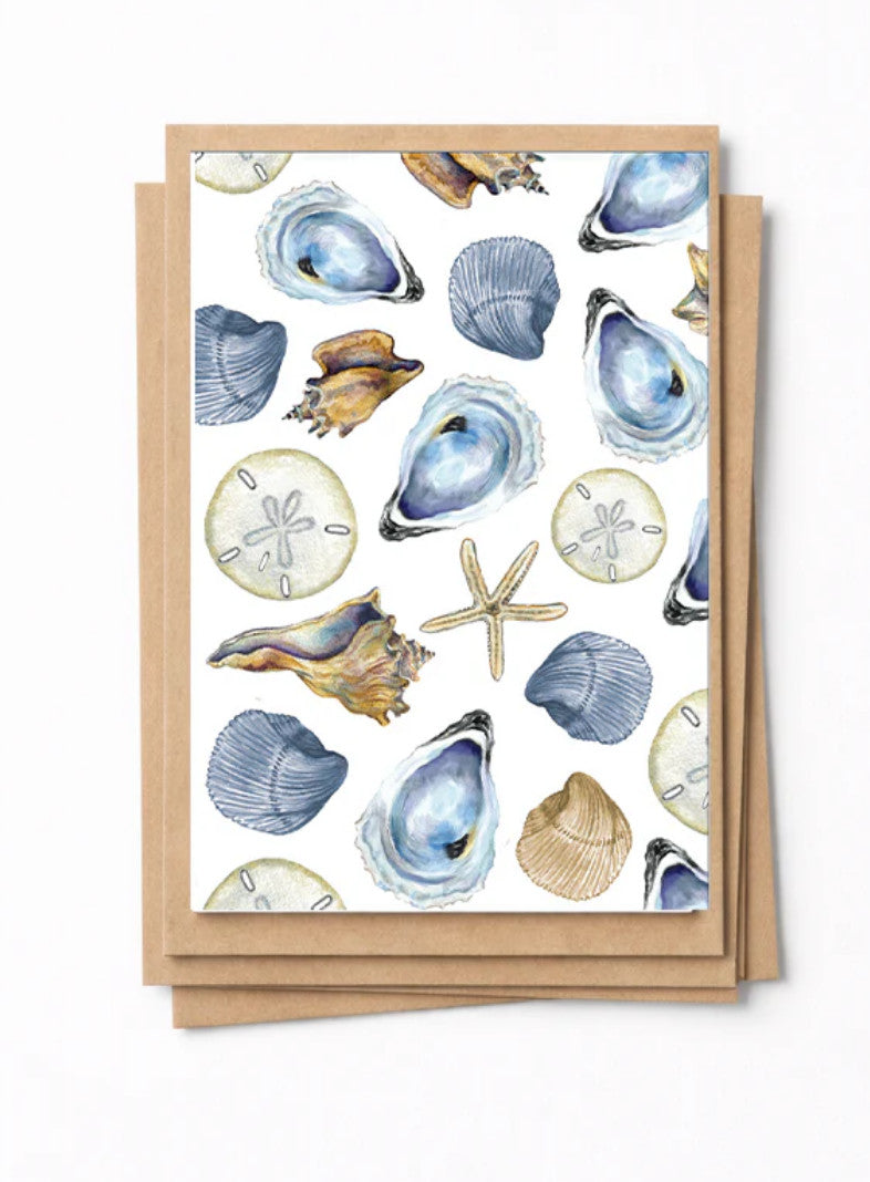Mixed Sea Shell Coastal Notecard