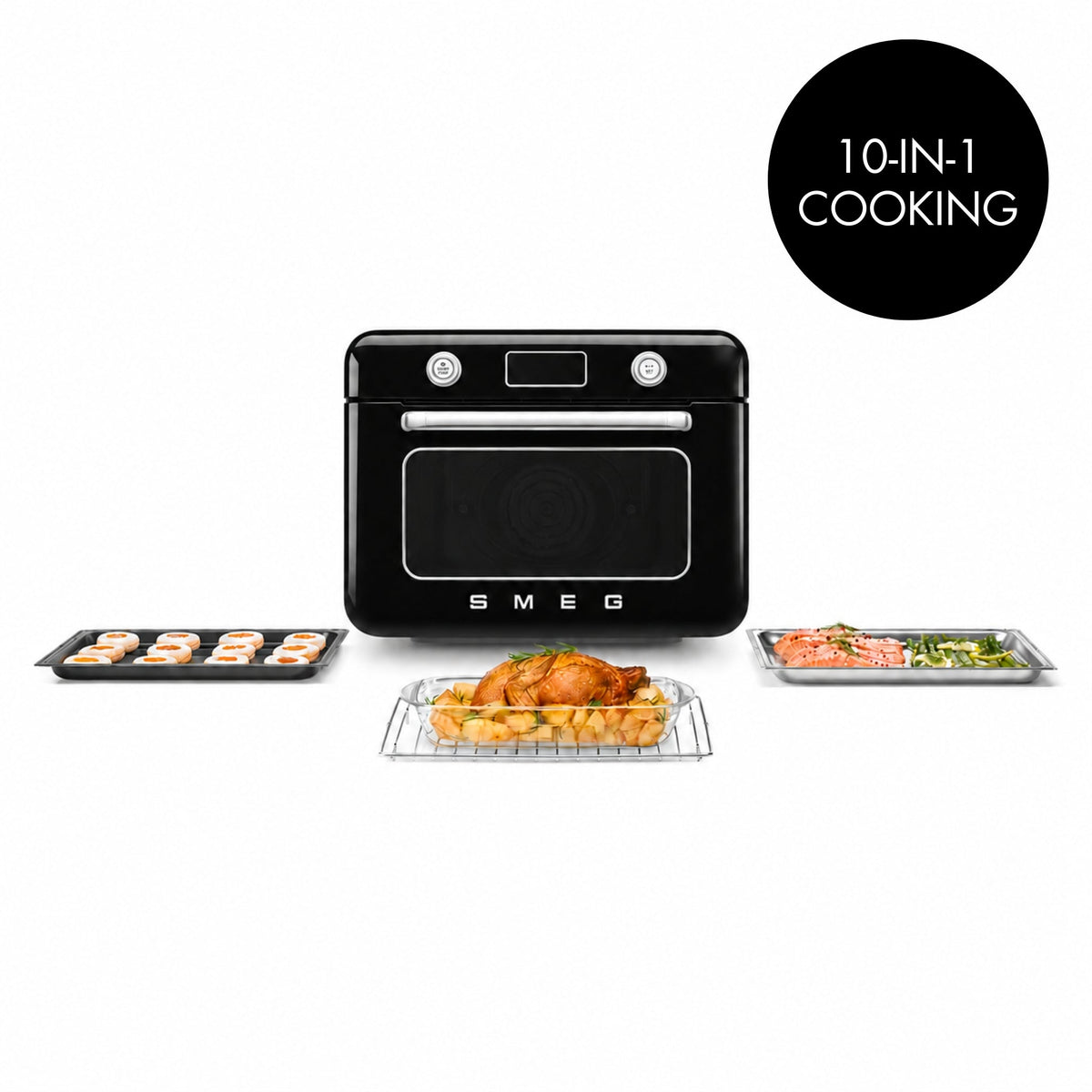 SMEG Countertop Combi Oven with Air Fry and Steam (COF01) – Black