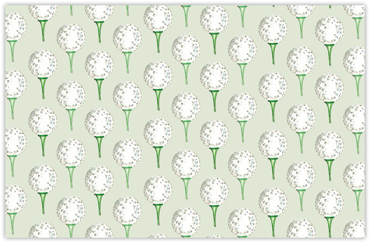 Hand Painted Golf Ball Pattern Green Placemat