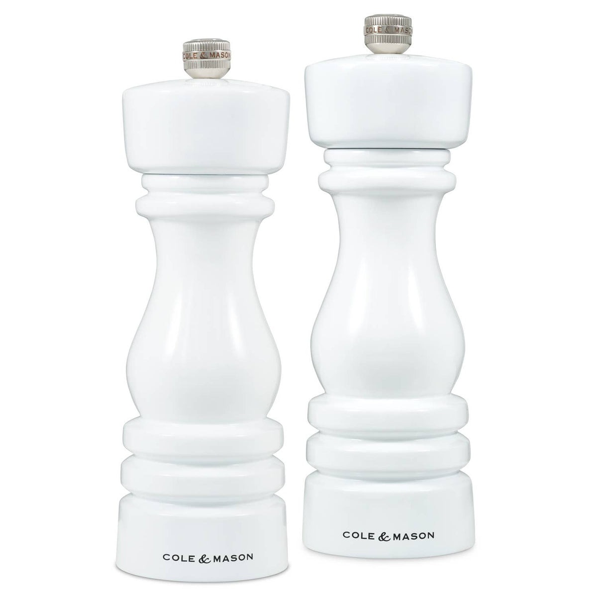 Cole & Mason London White Gloss Salt & Pepper Mills Gift Set
