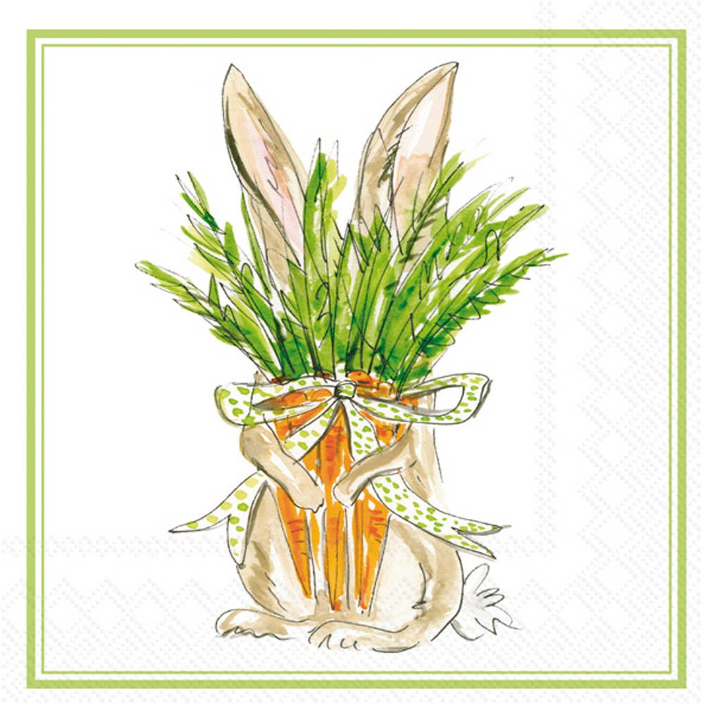 Paper Lunch Napkins 20 Ct Carrot Bunny Easter Rosanne Beck
